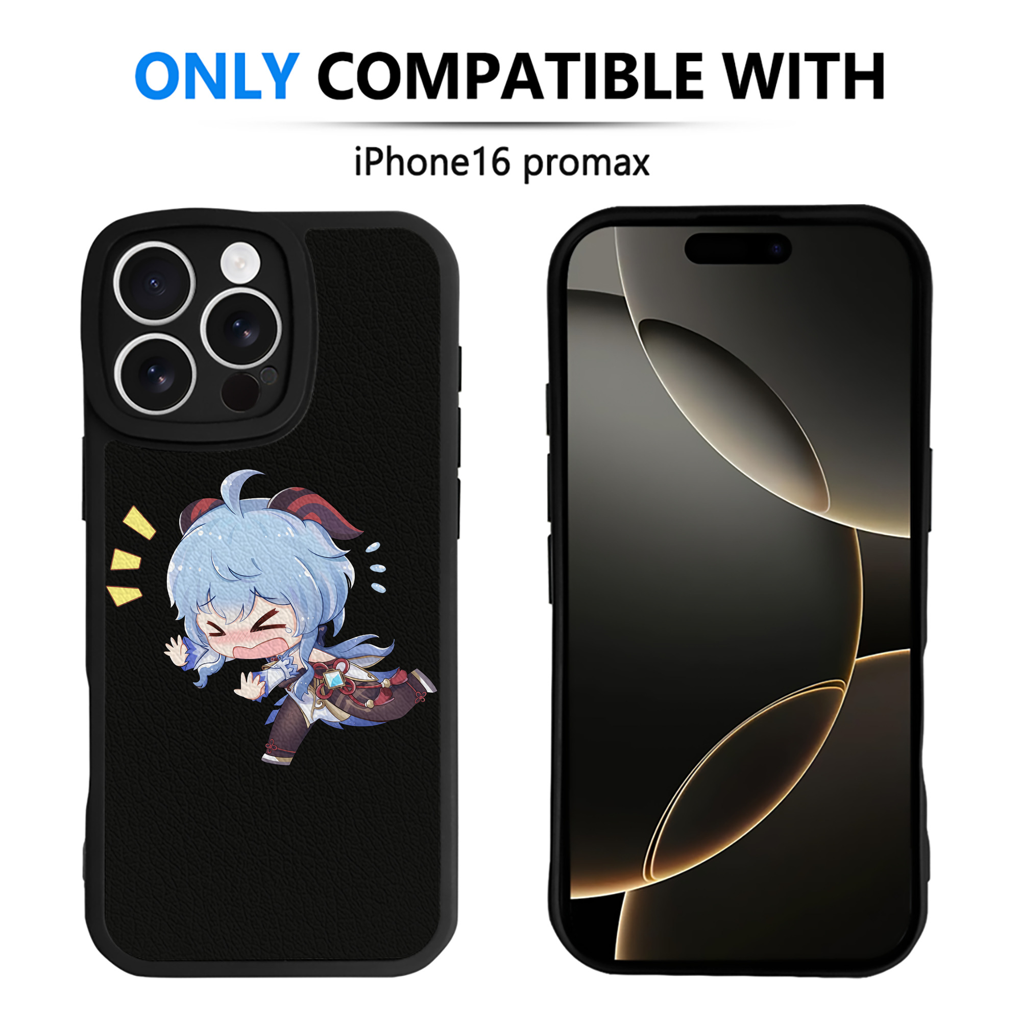 げんし神 甘雨 かんう genshin Ganyu 【iPhone 16シリーズ対応】シリコンスマホケース（レザー調） 材質：シリコン